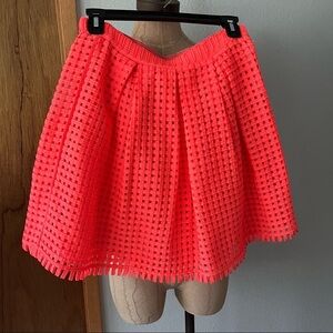ANOTHER EDITION Japan sz S Bright Coral Orange Basket Woven Weave Skirt